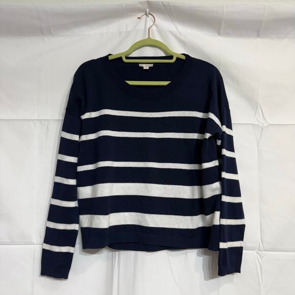 Gap Navy Striped Oversized Sweater Sz XS - Picture 2 of 11